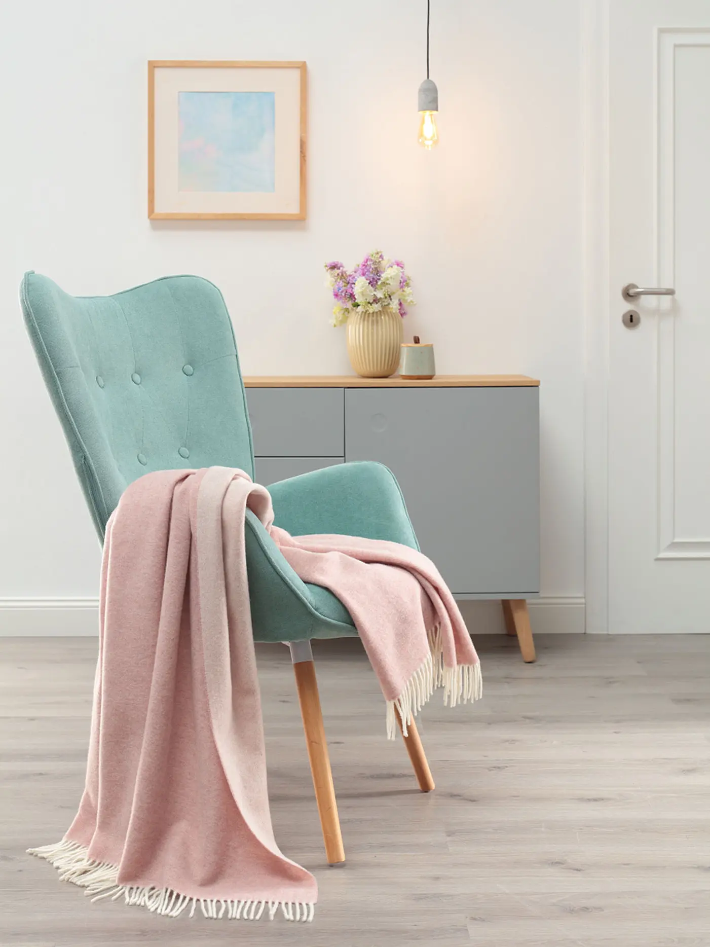 BIEDERLACK | Wohndecke Plaid MODERN CLASSIC 130x170cm Rose Ecru | 